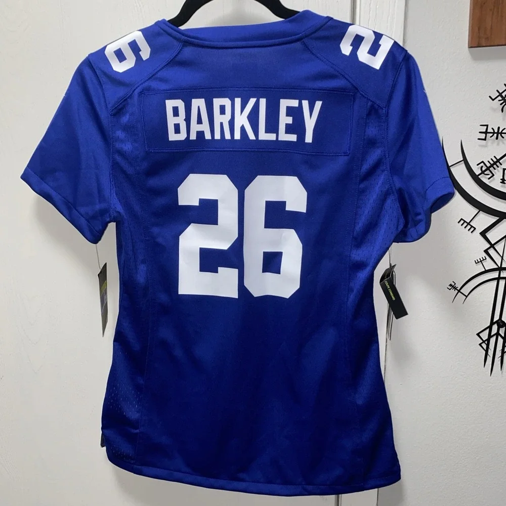 Nwt New York Giants NFL Football Jersey Women's Nike Small 26‎ Barkley On Field